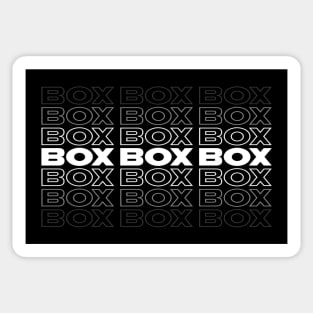 Box Box Box F1 Faded Text Design Sticker